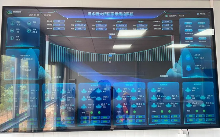湖南最大跨徑懸索橋纜索吊智能控制系統交付使用！